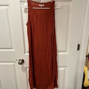 Madewell Sleeveless Maxi Dress in Warm Rust